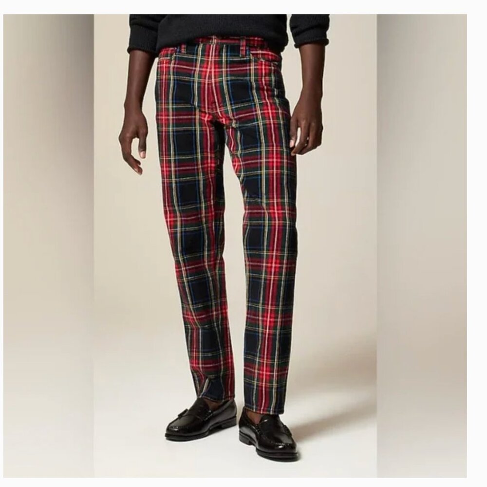 J.Crew Classic five-pocket brushed twill pant in plaid  - 31 x 30